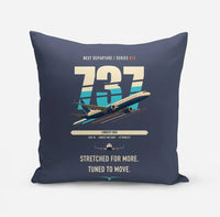 Thumbnail for Boeing 737 MAX 10 design on navy blue pillow