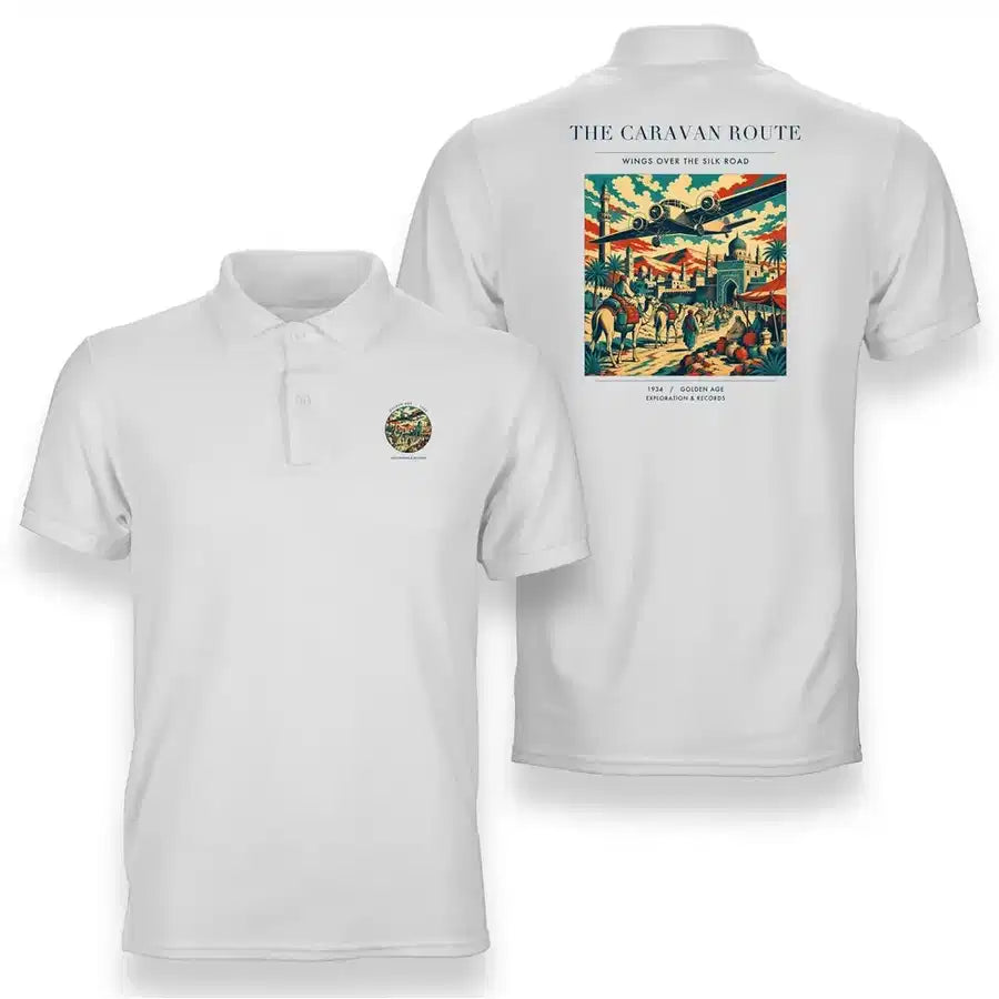 VINTAGE G4040 - The Caravan Route - Double-Side Polo T-Shirt design on white