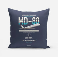 Thumbnail for McDonnell Douglas MD-80 design on navy blue pillow