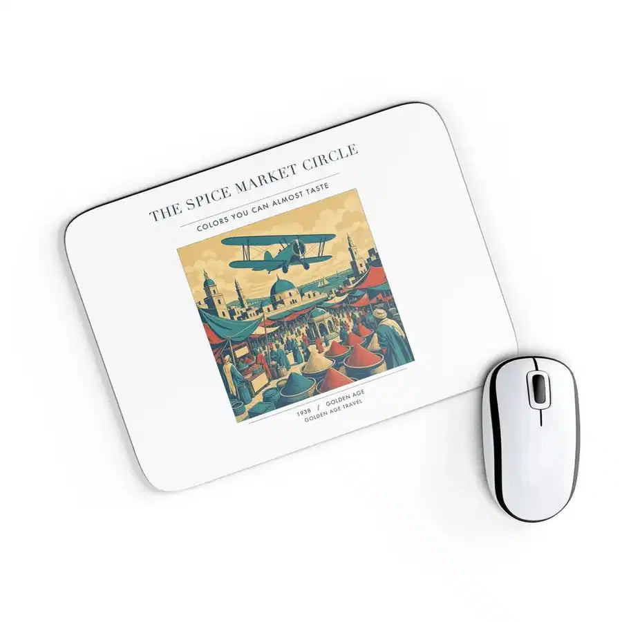 VINTAGE G4498 - The Spice Market Circle - Designed Mouse Pads design on white rectangle