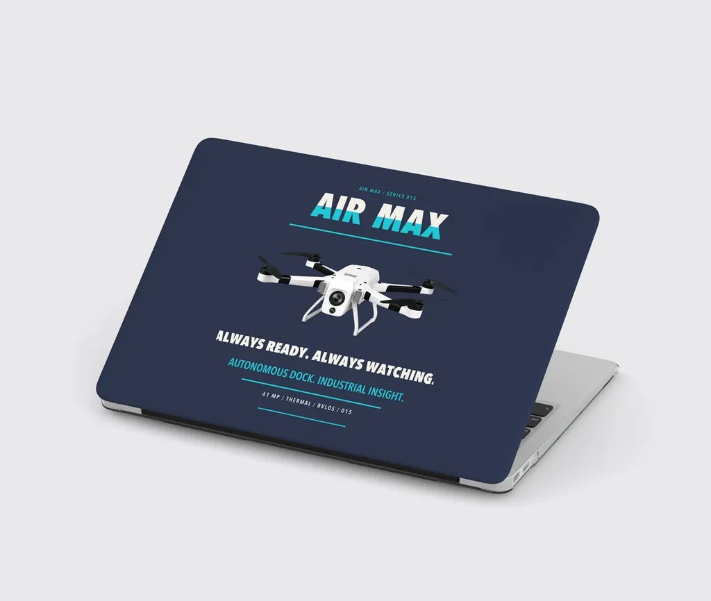 Percepto Air Max design on navy blue MacBook case