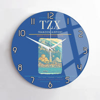 Thumbnail for Trabzon Airport (TZX) design on blue no frame wall clock