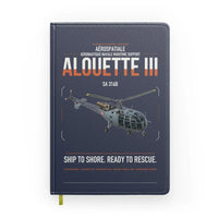 Thumbnail for Aérospatiale SA 316B Alouette III design on navy blue notebook
