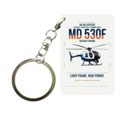 Thumbnail for MD Helicopters MD 530F design on white designed key chain, double-side print