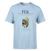 Thumbnail for Beijing Airport (PEK) T-Shirt single-side front print in Light Blue | beijing-pek-airport-double-side-t-shirt