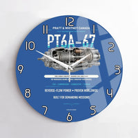 Thumbnail for PT6A-67 design on blue no frame wall clock