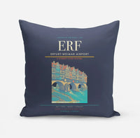 Thumbnail for Erfurt-Weimar Airport (ERF) design on navy blue pillow