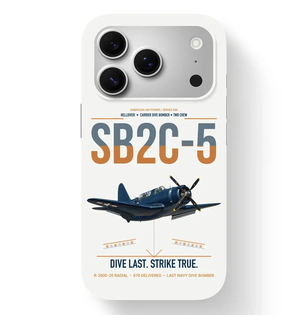 SB2C-5 Helldiver design on white magsafe iphone case, for iPhone 17 Pro