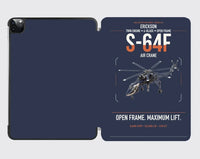 Thumbnail for Erickson S-64F Air Crane design on navy blue ipad tablet case