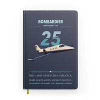 Thumbnail for Bombardier Learjet 25 design on navy blue notebook