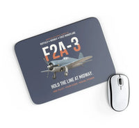 Thumbnail for F2A-3 Buffalo Hold the Line at Midway design on navy blue rectangle mouse pad