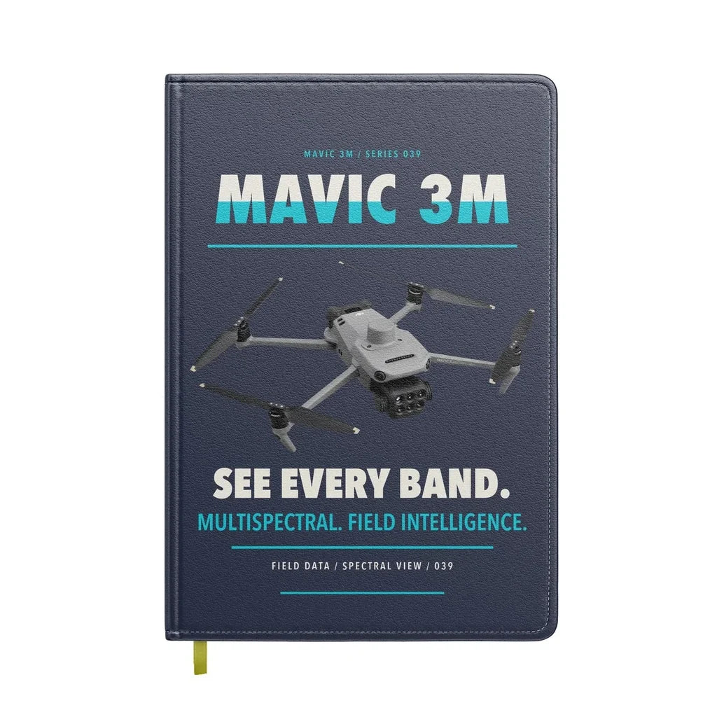 DJI Mavic 3 Multispectral design on navy blue notebook