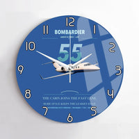 Thumbnail for Bombardier Learjet 55 design on blue no frame wall clock