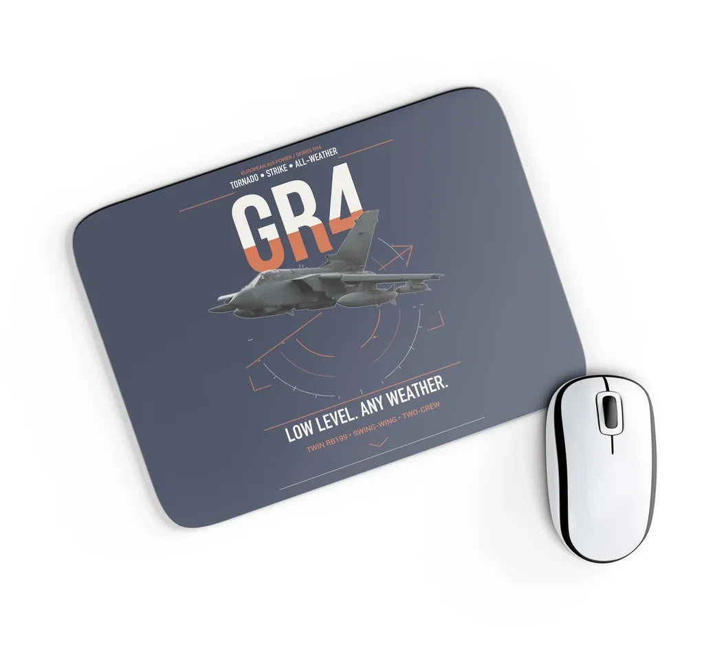 Panavia Tornado GR4 design on navy blue rectangle mouse pad