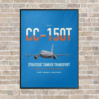 Thumbnail for Airbus CC-150T Polaris vertical canvas print - framed - turquoise background