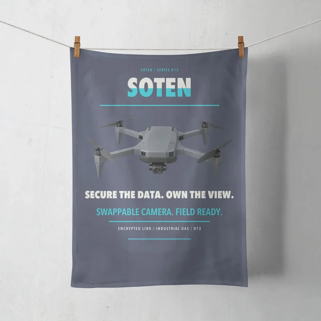 ACSL SOTEN design on navy blue towel