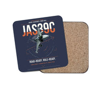 Thumbnail for Saab JAS 39C Gripen design on navy blue 1 piece coaster