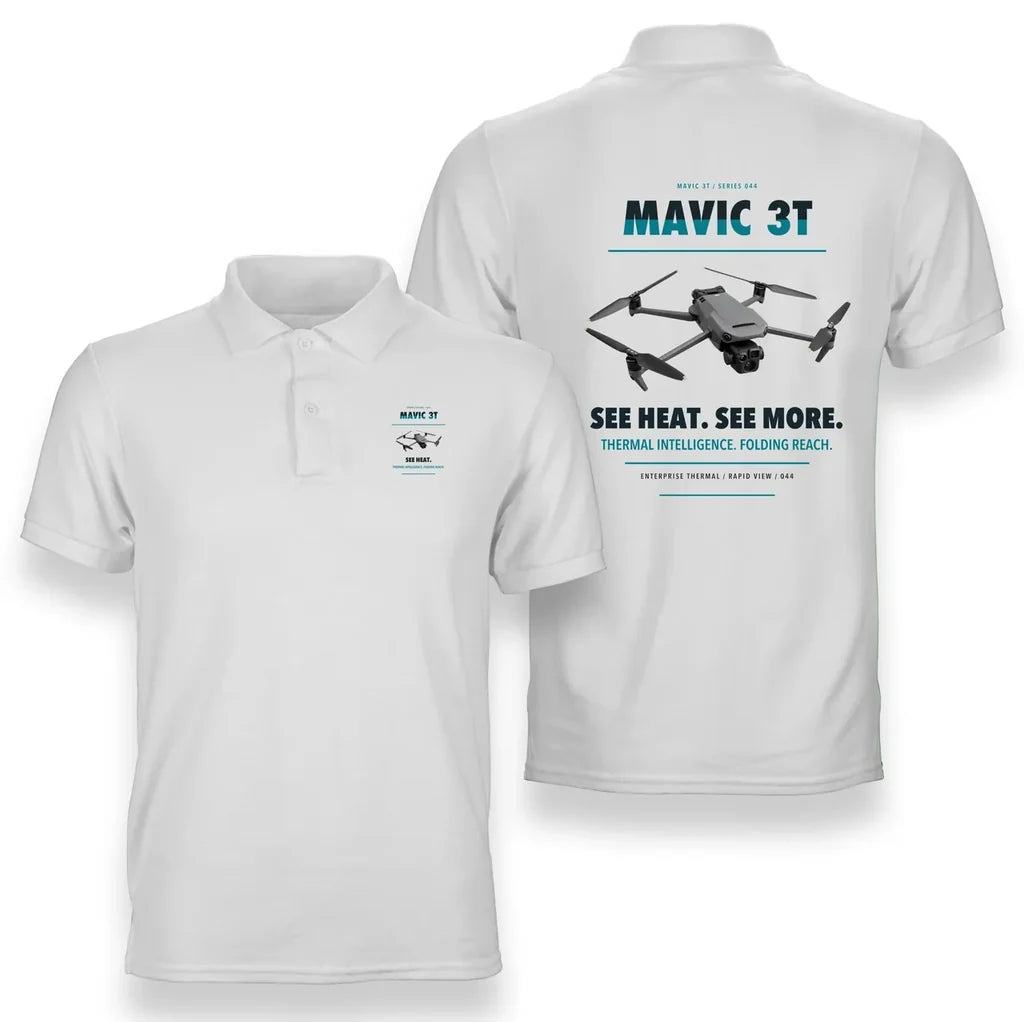 DJI Mavic 3 Thermal design on white polo