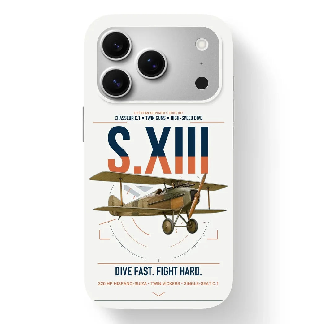 SPAD S.XIII C.1 design on white magsafe iphone case, for iPhone 17 Pro