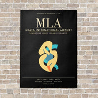 Thumbnail for Malta International Airport MLA - Canvas Framed - Black