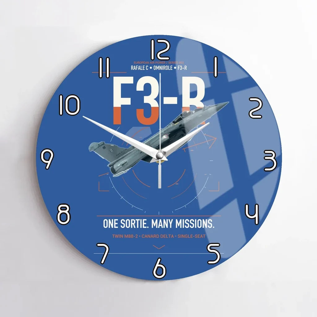 Dassault Rafale C — F3-R standard design on blue no frame wall clock