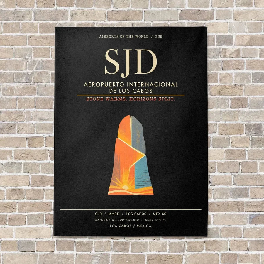 Aeropuerto Internacional de Los Cabos SJD - Canvas Framed - Black