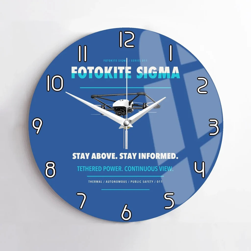 Fotokite Sigma design on blue no frame wall clock