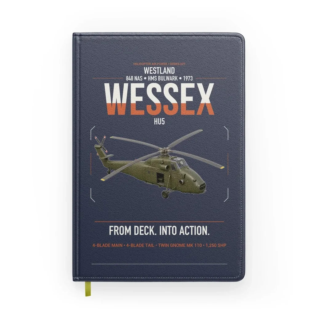 Westland Wessex HU5 design on navy blue notebook