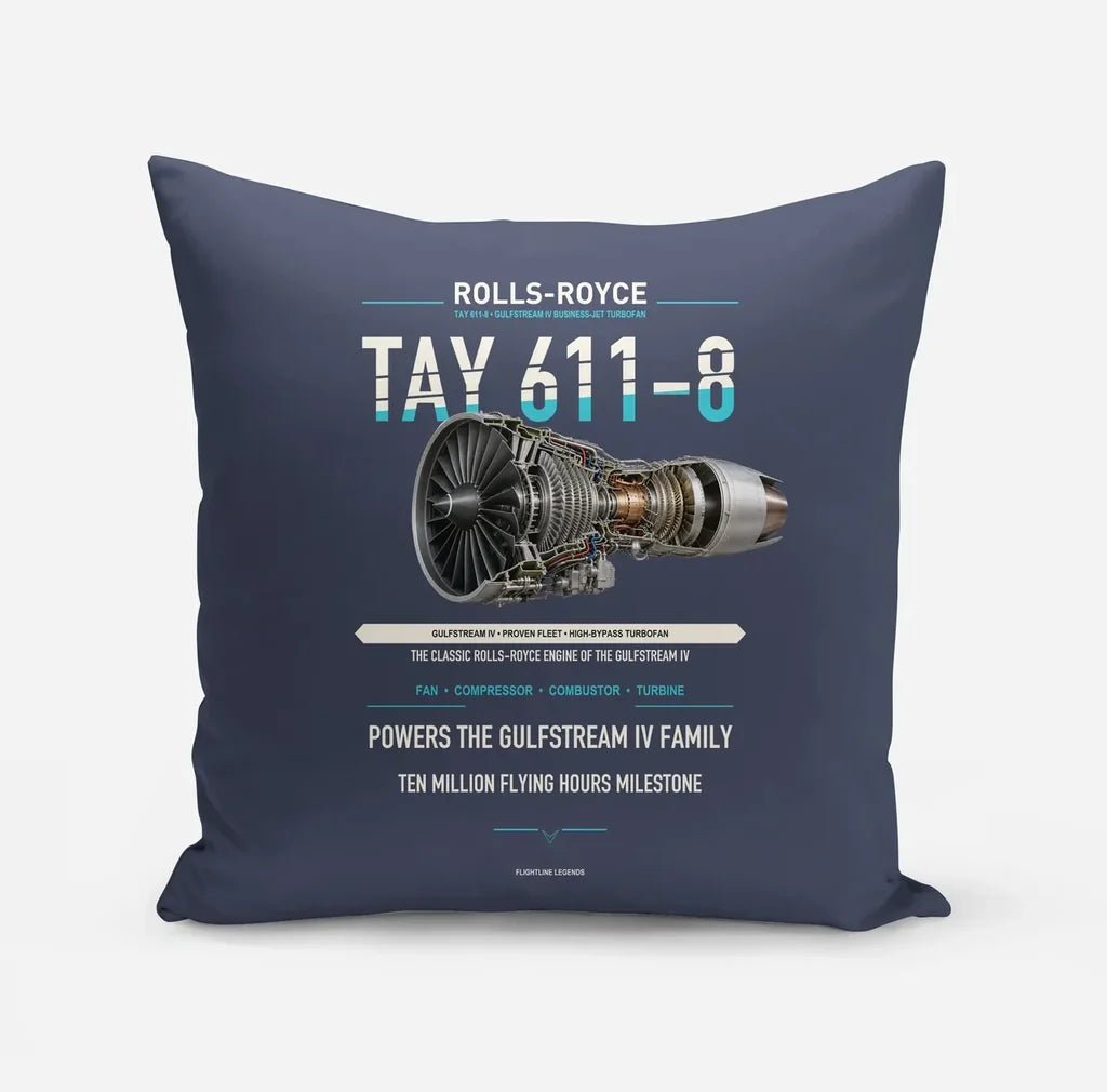 TAY 611-8 design on navy blue pillow