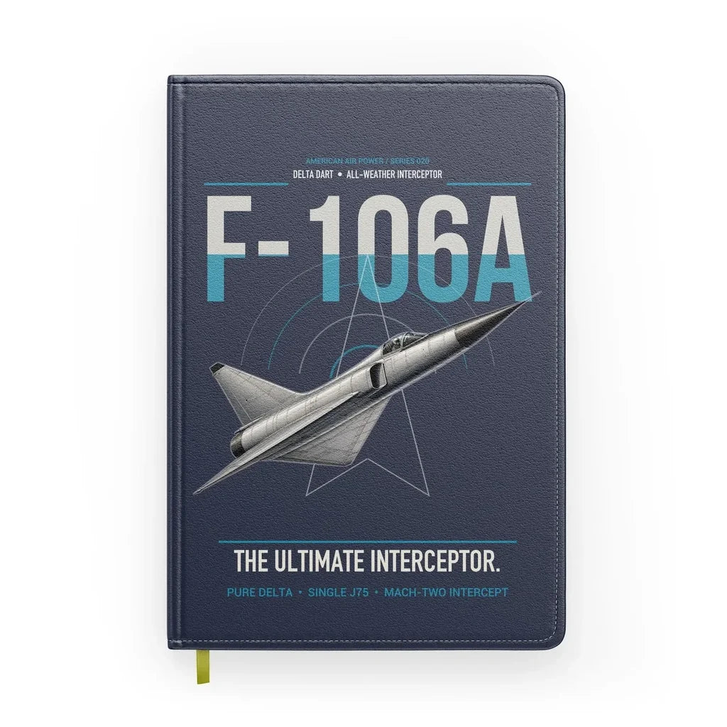 F-106A Delta Dart design on navy blue notebook