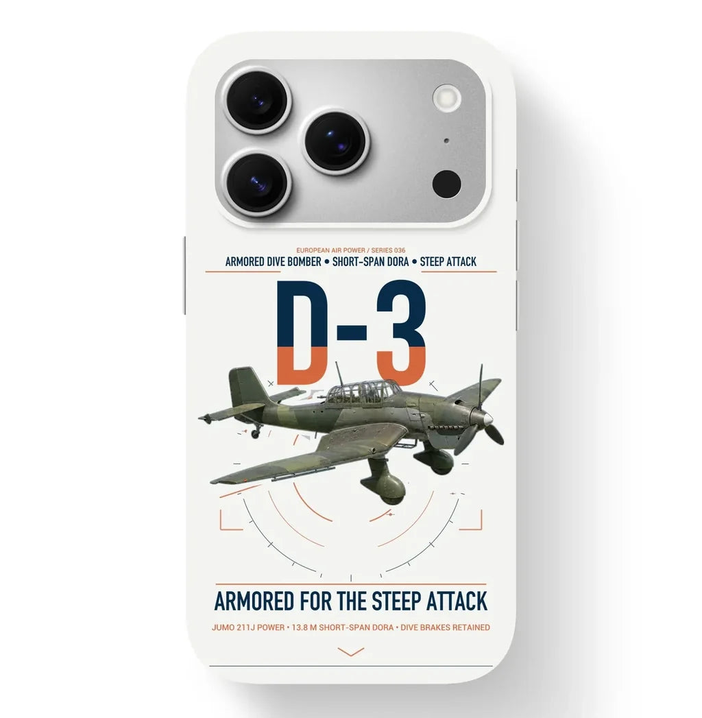 Junkers Ju 87D-3 design on white magsafe iphone case, for iPhone 17 Pro