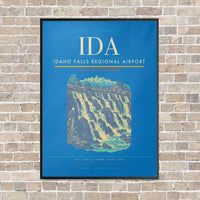 Thumbnail for Idaho Falls Regional Airport IDA vertical canvas print - framed - turquoise background