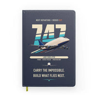 Thumbnail for Boeing 747-400 Dreamlifter design on navy blue notebook