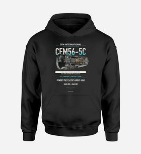 Single-Side Printing — CFM CFM56-5C Engine Double-Side Hoodie