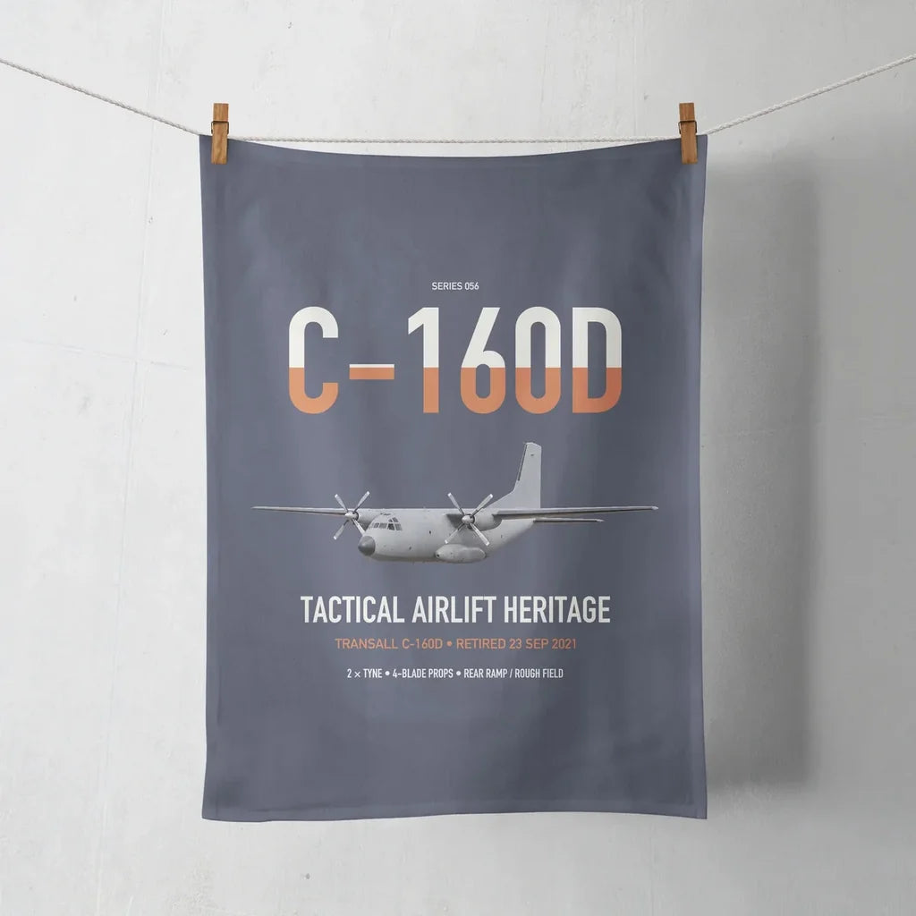 Transall C-160D design on navy blue towel