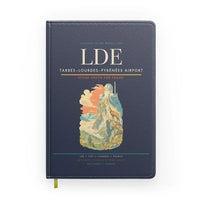 Thumbnail for Tarbes–Lourdes–Pyrénées Airport (LDE) design on navy blue notebook
