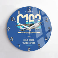 Thumbnail for Cessna 182 Skylane design on blue no frame wall clock