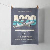 Thumbnail for Airbus A220-300 design on navy blue towel