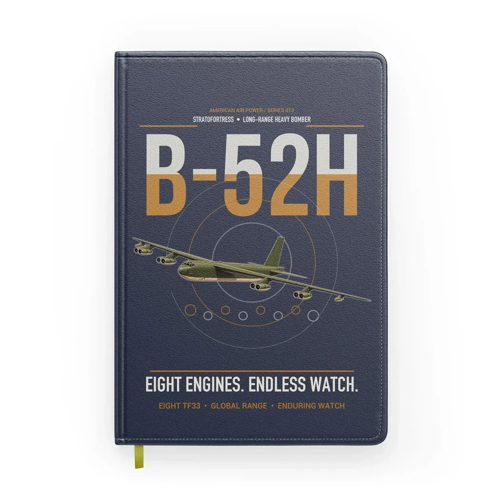 B-52H Stratofortress design on navy blue notebook
