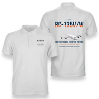 Thumbnail for RC-135V W Rivet Joint design on white double-side polo t-shirt, double-side print