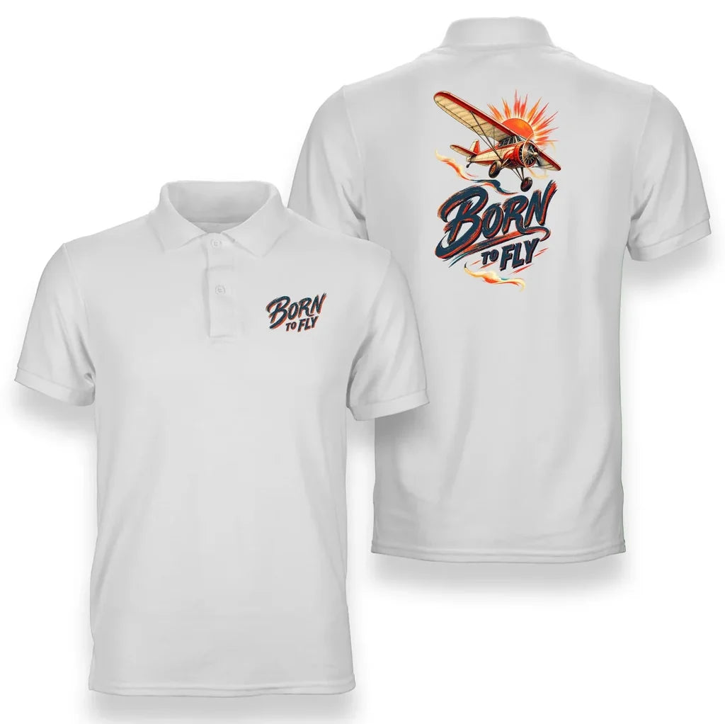 SIGNAL 610 - Born To Fly V2 - Double-Side Polo design on white double side polo