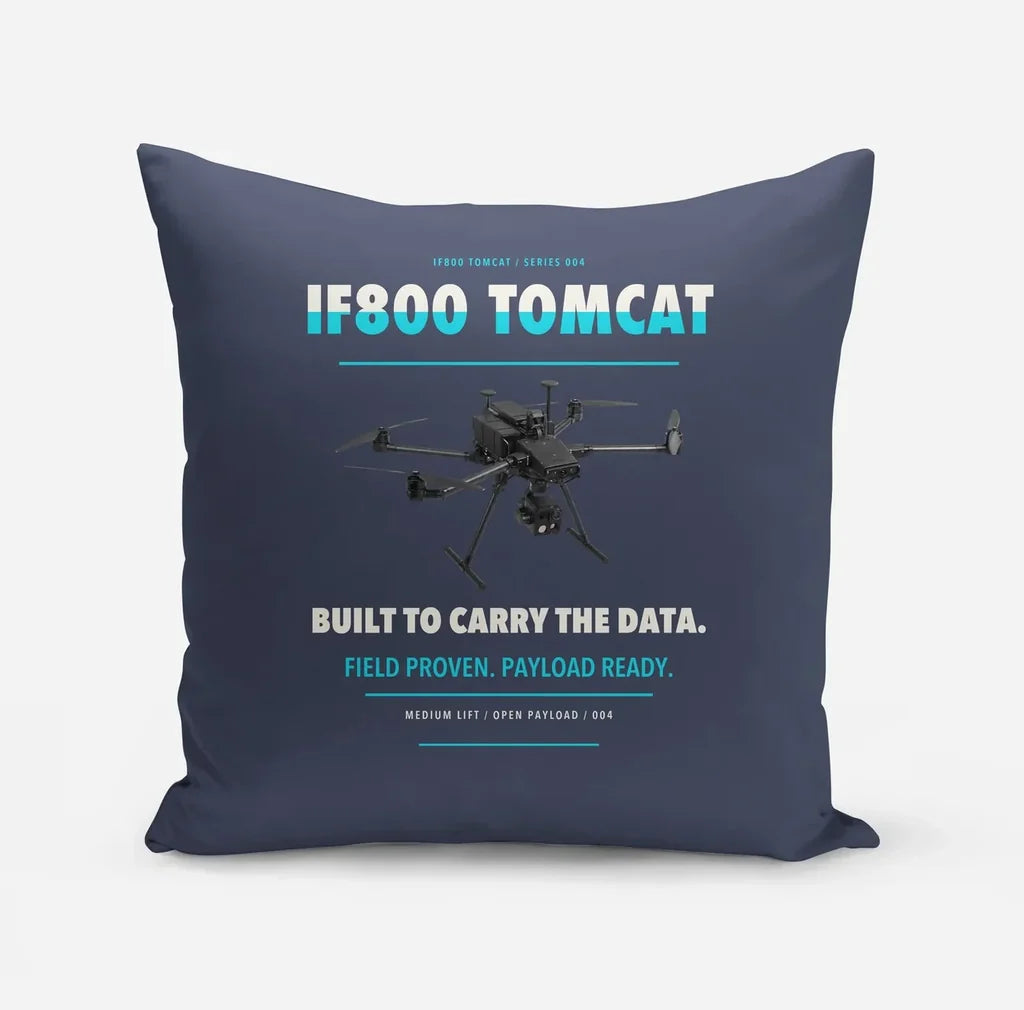 Inspired Flight IF800 Tomcat design on navy blue pillow