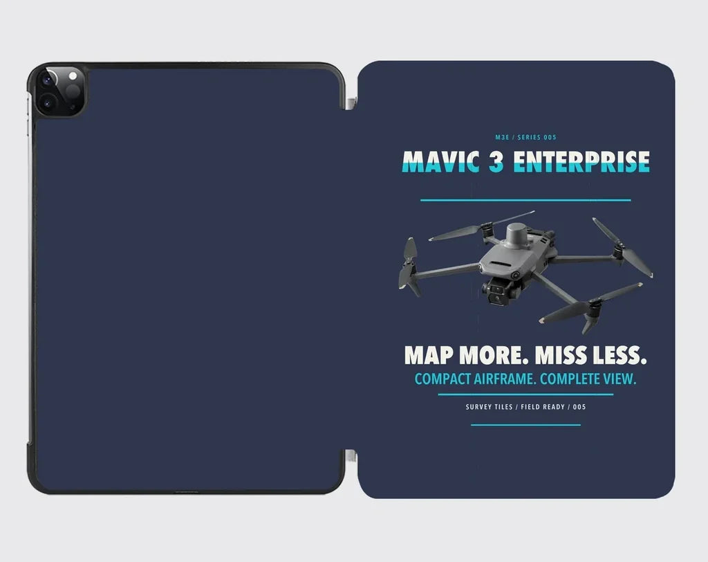 DJI Mavic 3 Enterprise design on navy blue ipad tablet case