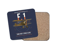 Thumbnail for Sopwith Camel F.1 design on navy blue 1 piece coaster
