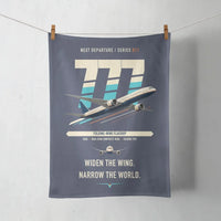 Thumbnail for Boeing 777-9 design on navy blue towel