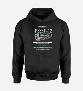 Single-Side Printing — Honeywell TPE331-12 Engine Double-Side Hoodie