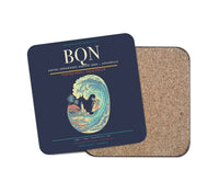 Thumbnail for Rafael Hernández Airport (BQN) design on navy blue 1 piece coaster