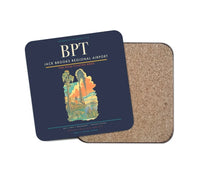 Thumbnail for Jack Brooks Regional Airport (BPT) design on navy blue 1 piece coaster