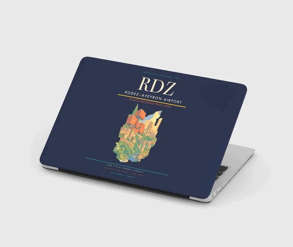 Rodez–Aveyron Airport (RDZ) design on navy blue MacBook case