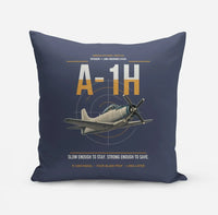 Thumbnail for A-1H Skyraider design on navy blue pillow